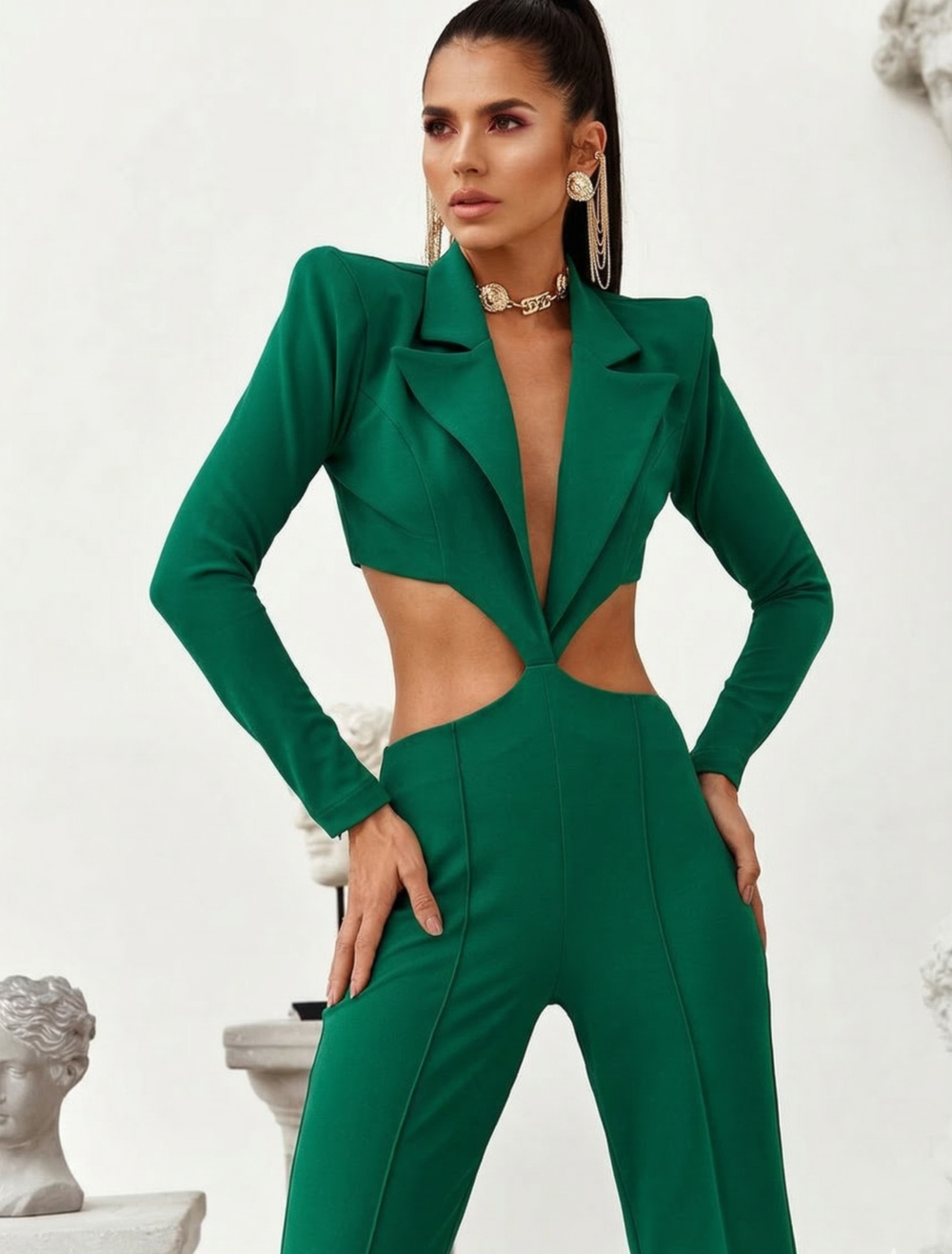 Macacão Manga Longa e Calça Flare Licya | Splash Boutique
